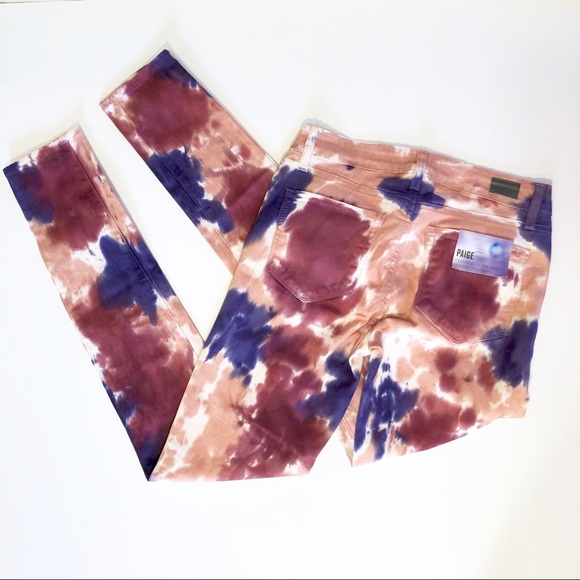 Paige Watercolor Tie Dye Skinny Jeans - Picture 3 of 12